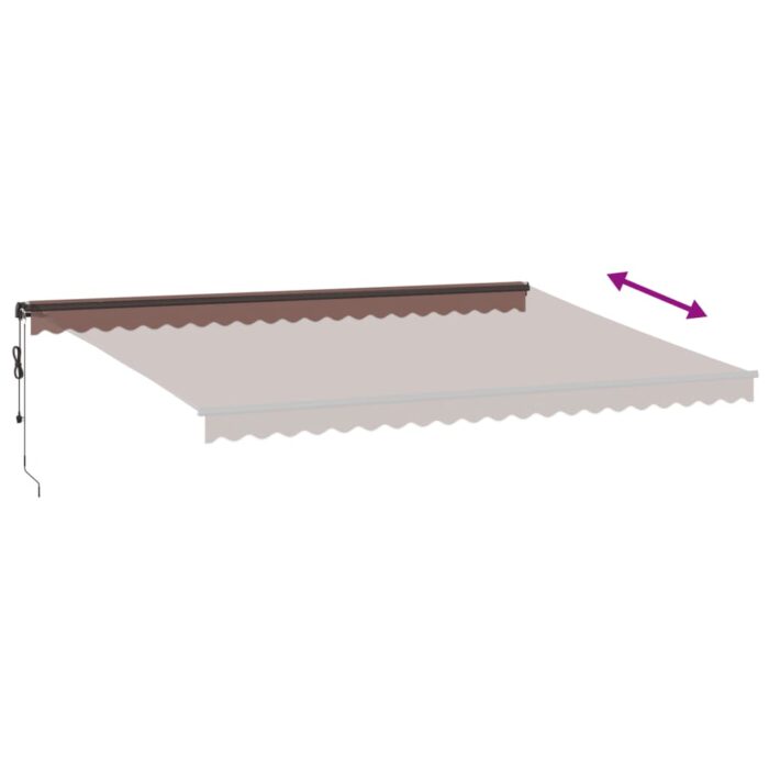 Τέντα Πτυσσόμενη Αυτόματη με LED Καφέ 500x350 εκ. - Image 6