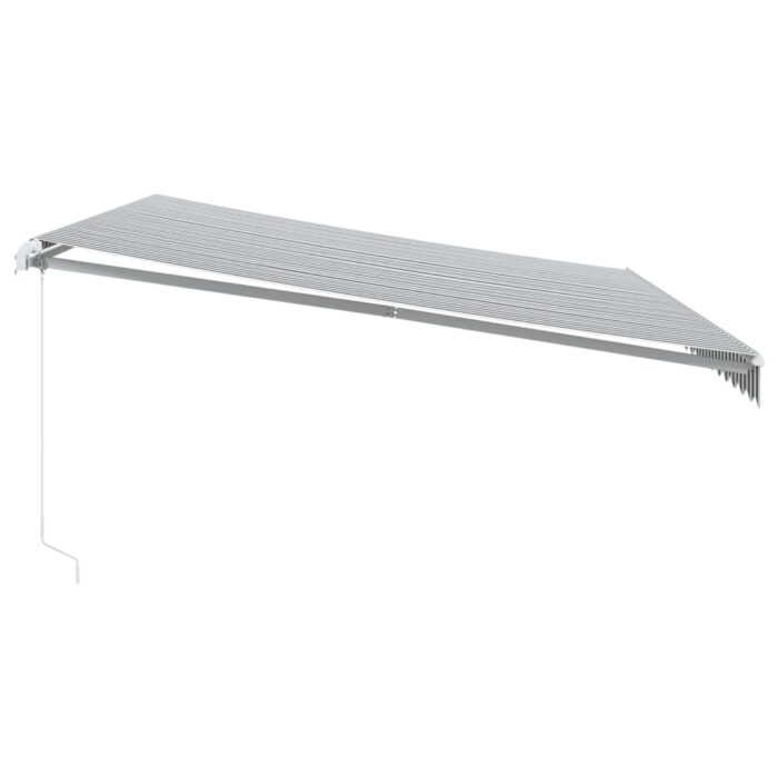 Τέντα Πτυσσόμενη Χειροκίνητη με LED Ανθρακί / Λευκή 500x350 εκ. - Image 5