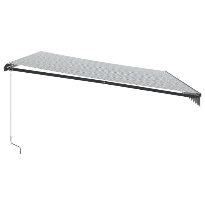 Τέντα Πτυσσόμενη Χειροκίνητη με LED Ανθρακί / Λευκή 500x350 εκ. - Image 5