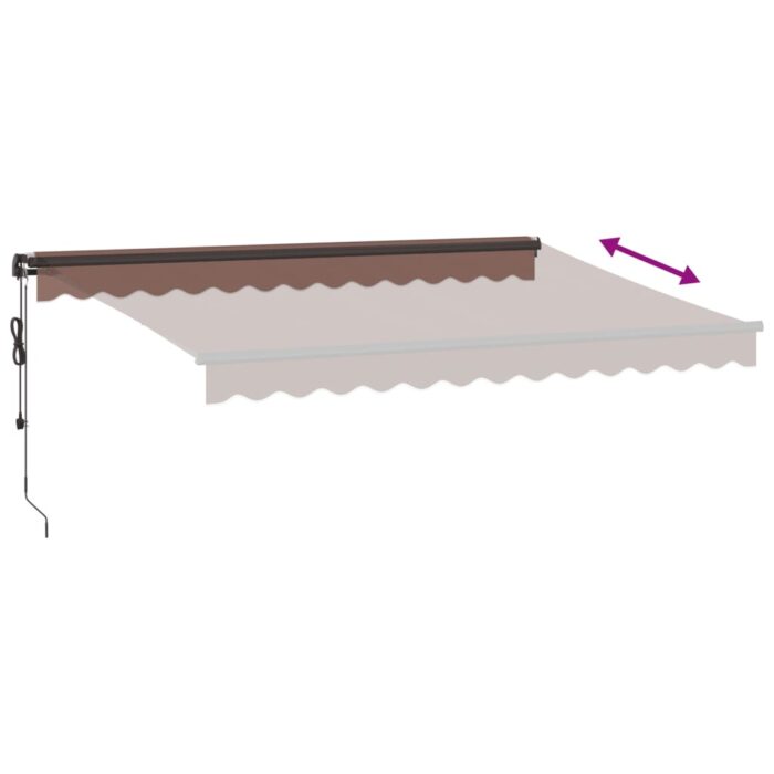 Τέντα Πτυσσόμενη Αυτόματη με LED Καφέ 350x250 εκ. - Image 6