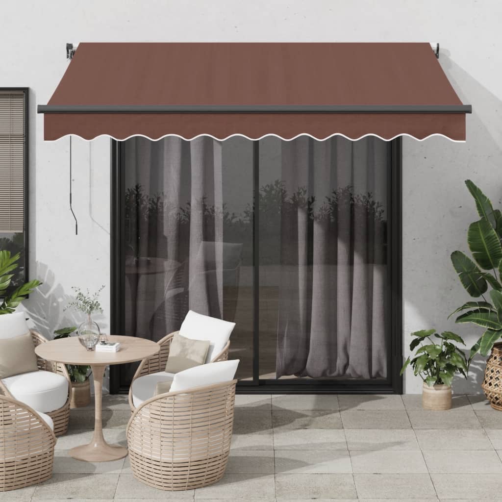 vidaXL Τέντα Πτυσσόμενη Αυτόματη με LED Καφέ 350x250 εκ. vidaXL Τέντα Πτυσσόμενη Αυτόματη με LED Καφέ 350x250 εκ.