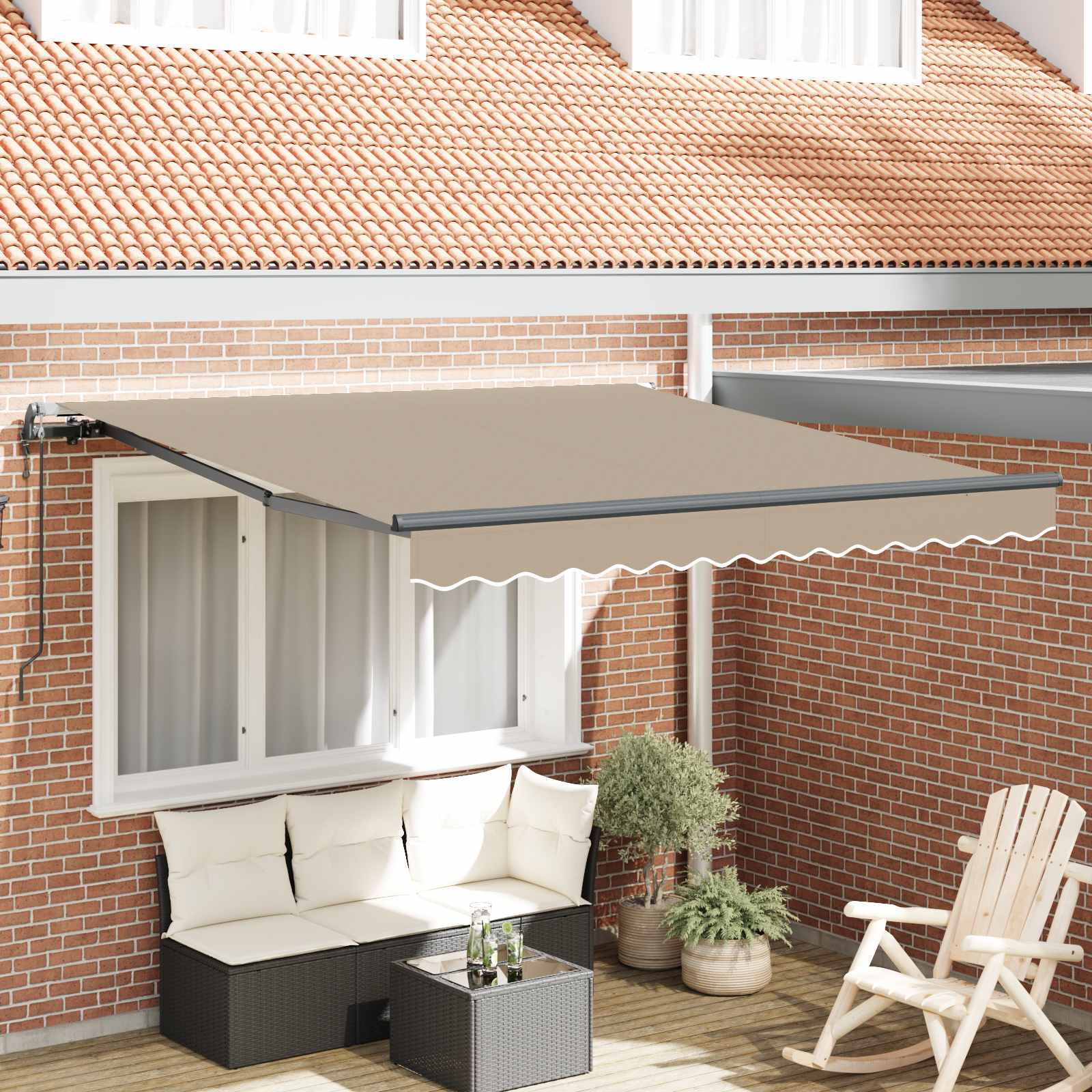 vidaXL Σκηνίτσα Αναδιπλούμενη Μπεζ 350 x 250 εκ Ύφασμα και αλουμίνιο vidaXL Σκηνίτσα Αναδιπλούμενη Μπεζ 350 x 250 εκ Ύφασμα και αλουμίνιο