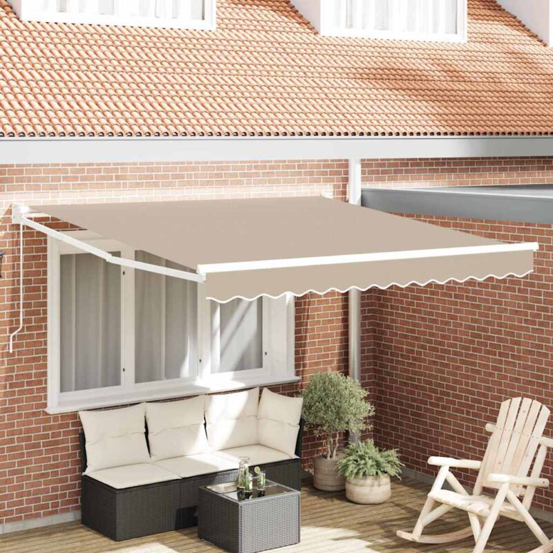 vidaXL Σκηνίτσα Αναδιπλούμενη Μπεζ 350 x 250 εκ