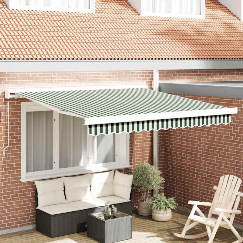 vidaXL Σκηνίτσα Αναδιπλούμενη Πράσινο και Λευκό 350 x 250 εκ