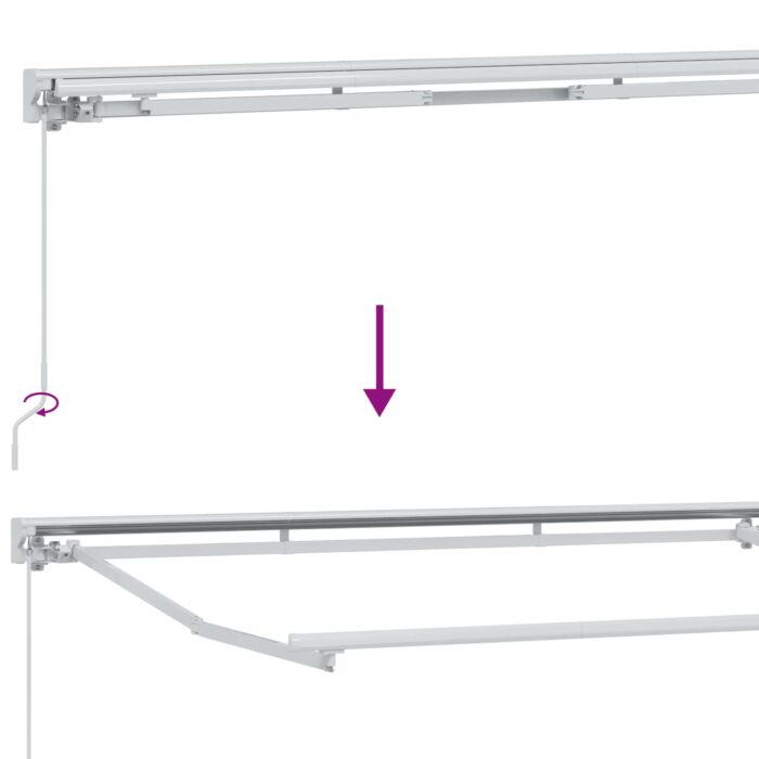 Χειροκίνητη Ανακλινόμενη Σκίαση Μπλε και άσπρο 4 x 3 μ - Image 7