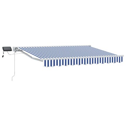 vidaXL Χειροκίνητο πλαίσιο τέντας με LED Μπλε και άσπρο 2