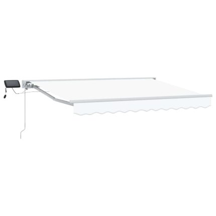 vidaXL Χειροκίνητο πλαίσιο τέντας με LED Λευκός 3 x 2