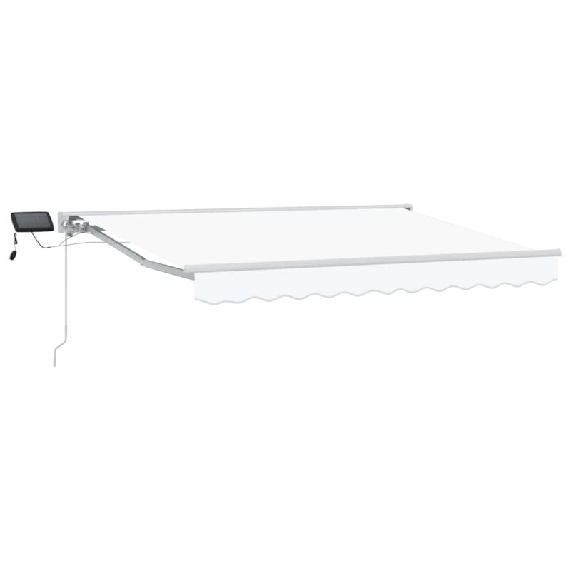 vidaXL Χειροκίνητο πλαίσιο τέντας με LED Λευκός 3 x 2
