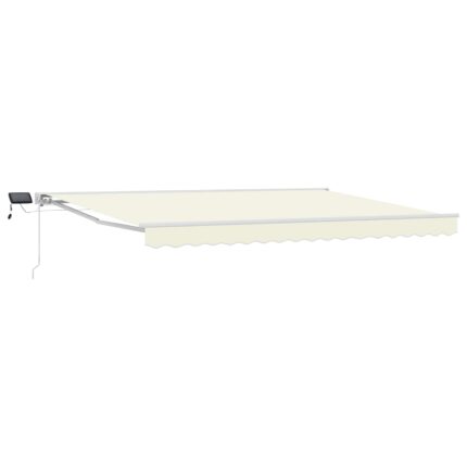 vidaXL Χειροκίνητο πλαίσιο τέντας με LED Κρεμ 4 x 3 μ