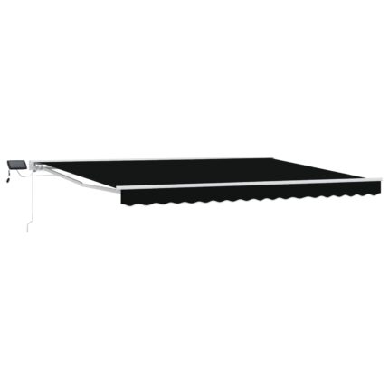 vidaXL Χειροκίνητο πλαίσιο τέντας με LED Μαύρο 4 x 3 μ