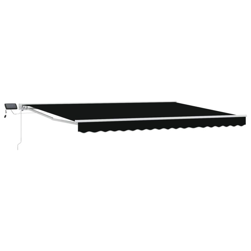 vidaXL Χειροκίνητο πλαίσιο τέντας με LED Μαύρο 4 x 3 μ