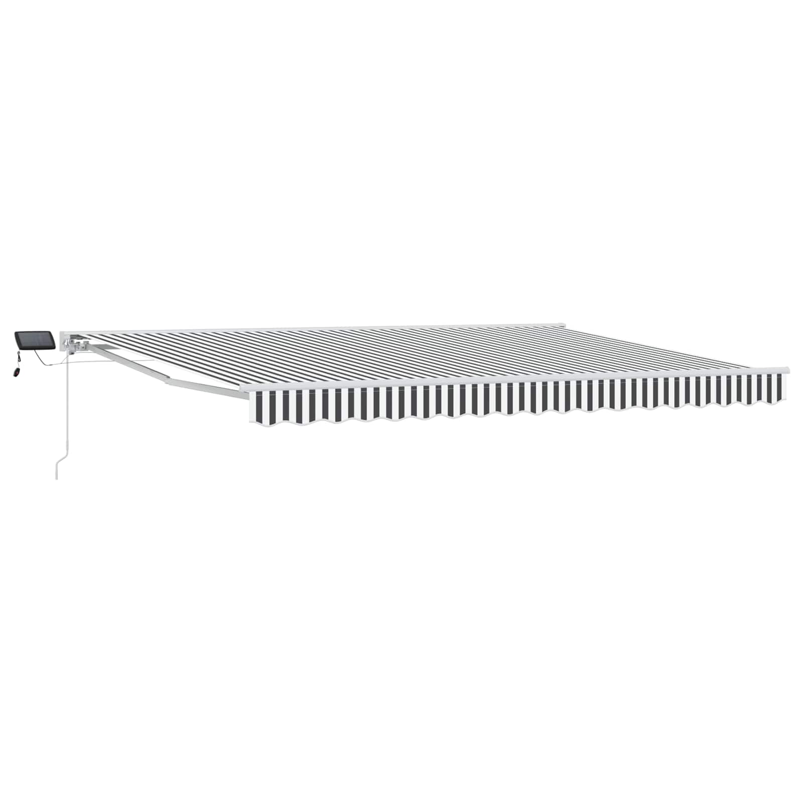 vidaXL Χειροκίνητο πλαίσιο τέντας με LED Γκρι και Λευκό 4 x 3 vidaXL Χειροκίνητο πλαίσιο τέντας με LED Γκρι και Λευκό 4 x 3
