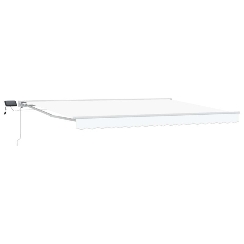 vidaXL Χειροκίνητο πλαίσιο τέντας με LED Λευκός 4 x 3