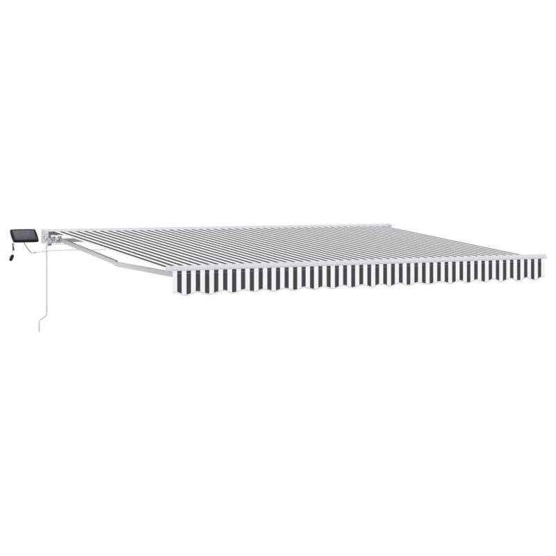 vidaXL Χειροκίνητο πλαίσιο τέντας με LED Γκρι και Λευκό 5 x 3 m