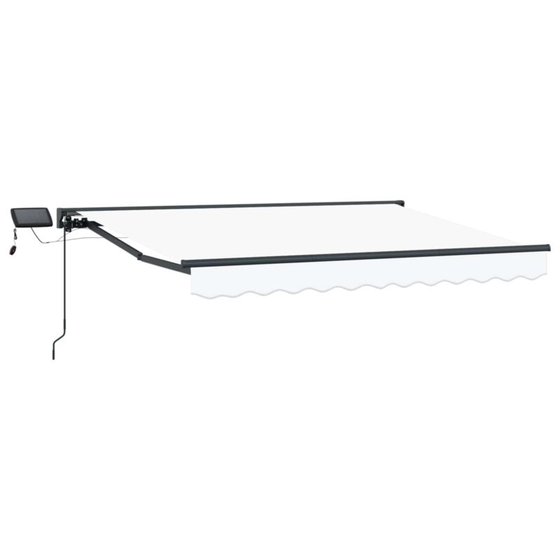 vidaXL Χειροκίνητο πλαίσιο τέντας με LED Λευκός 3 x 2