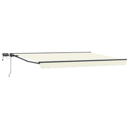 vidaXL Χειροκίνητο πλαίσιο τέντας με LED Κρεμ 4 x 3 μ