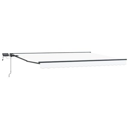 vidaXL Χειροκίνητο πλαίσιο τέντας με LED Λευκός 4 x 3 μ