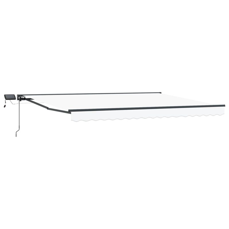 vidaXL Χειροκίνητο πλαίσιο τέντας με LED Λευκός 4 x 3 μ