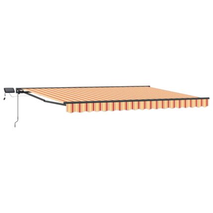 vidaXL Χειροκίνητο πλαίσιο τέντας με LED Κίτρινο και Πορτοκαλί 5 x 3 m