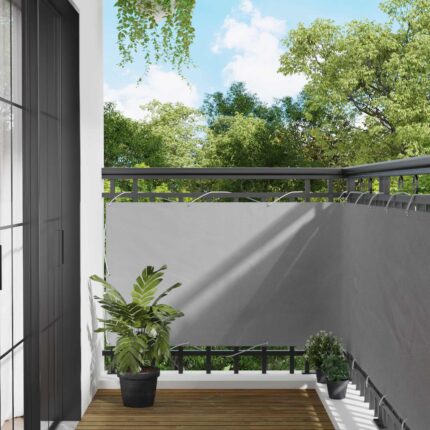 vidaXL Οθόνη Μπαλκονιού Ανοιχτό γκρι 100 x 200 cm Ύφασμα Όξφορντ