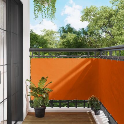 vidaXL Οθόνη Μπαλκονιού Πορτοκαλί 100 x 400 cm Ύφασμα Όξφορντ