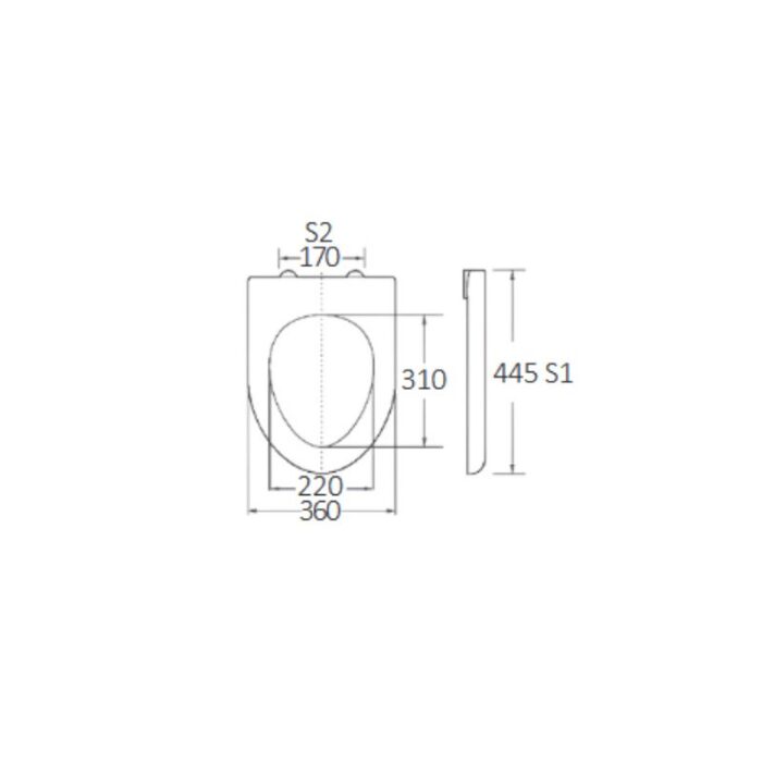 Κάλυμμα Λεκάνης Aries Soft Close 2280gr, Duroplast 445x360mm BORMANN BTW1070 - Image 3