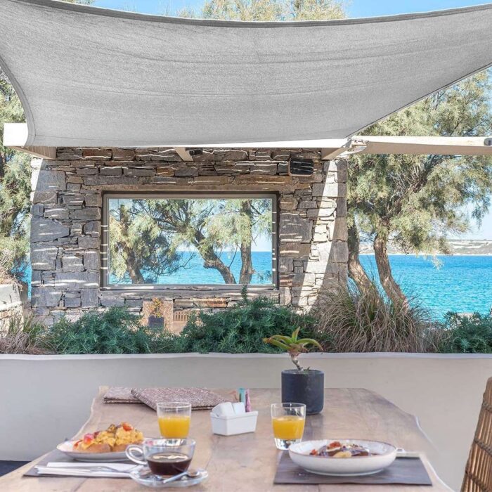 Πανί Σκίασης Ορθογώνιο Ε220 180gr/m² Λευκό 4x8m Grasher Με Κρίκους - Image 4