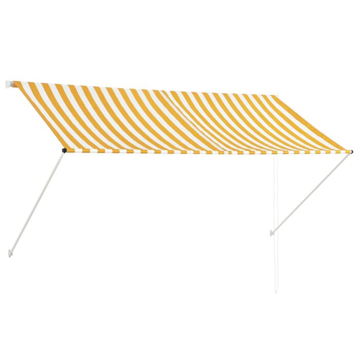 Τέντα Συρόμενη Κίτρινο / Λευκό 250 x 150 εκ. - Image 2