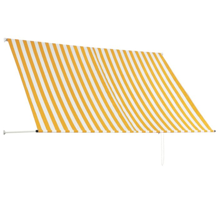 Τέντα Συρόμενη Κίτρινο / Λευκό 250 x 150 εκ. - Image 4