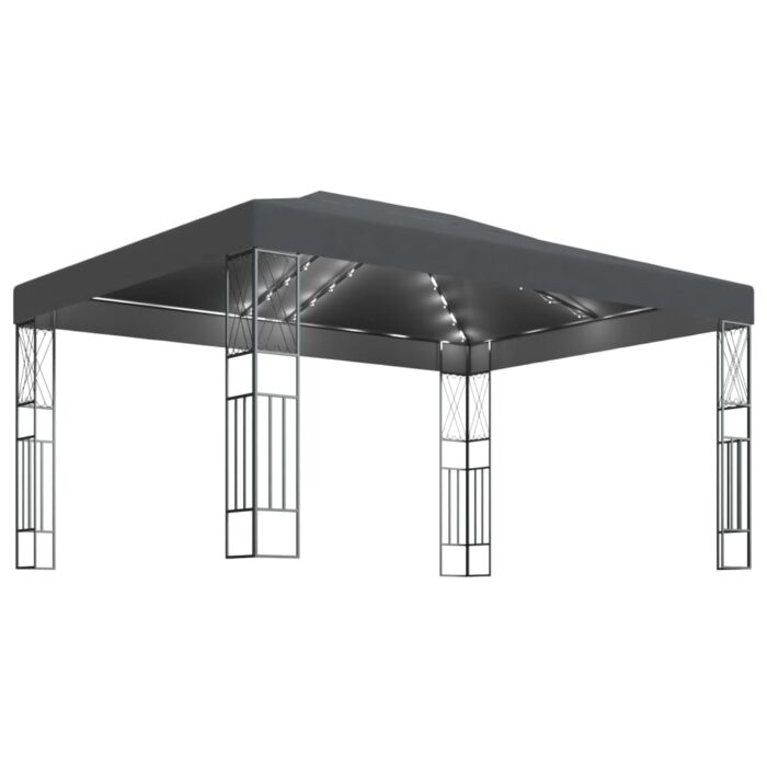 Κιόσκι με Φωτάκια LED Ανθρακί 3 x 4 μ. Υφασμάτινο - Image 2