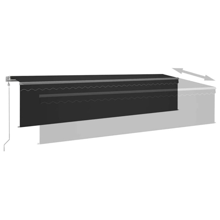 Τέντα Αυτόματη με Σκίαστρο/LED/Αισθ. Ανέμου Ανθρακί 6 x 3 μ. - Image 4