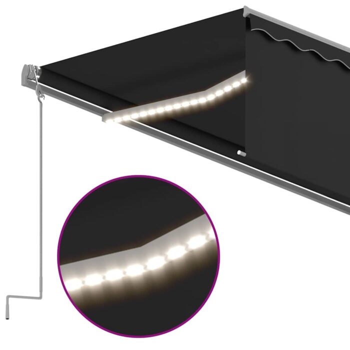 Τέντα Αυτόματη με Σκίαστρο/LED/Αισθ. Ανέμου Ανθρακί 6 x 3 μ. - Image 5