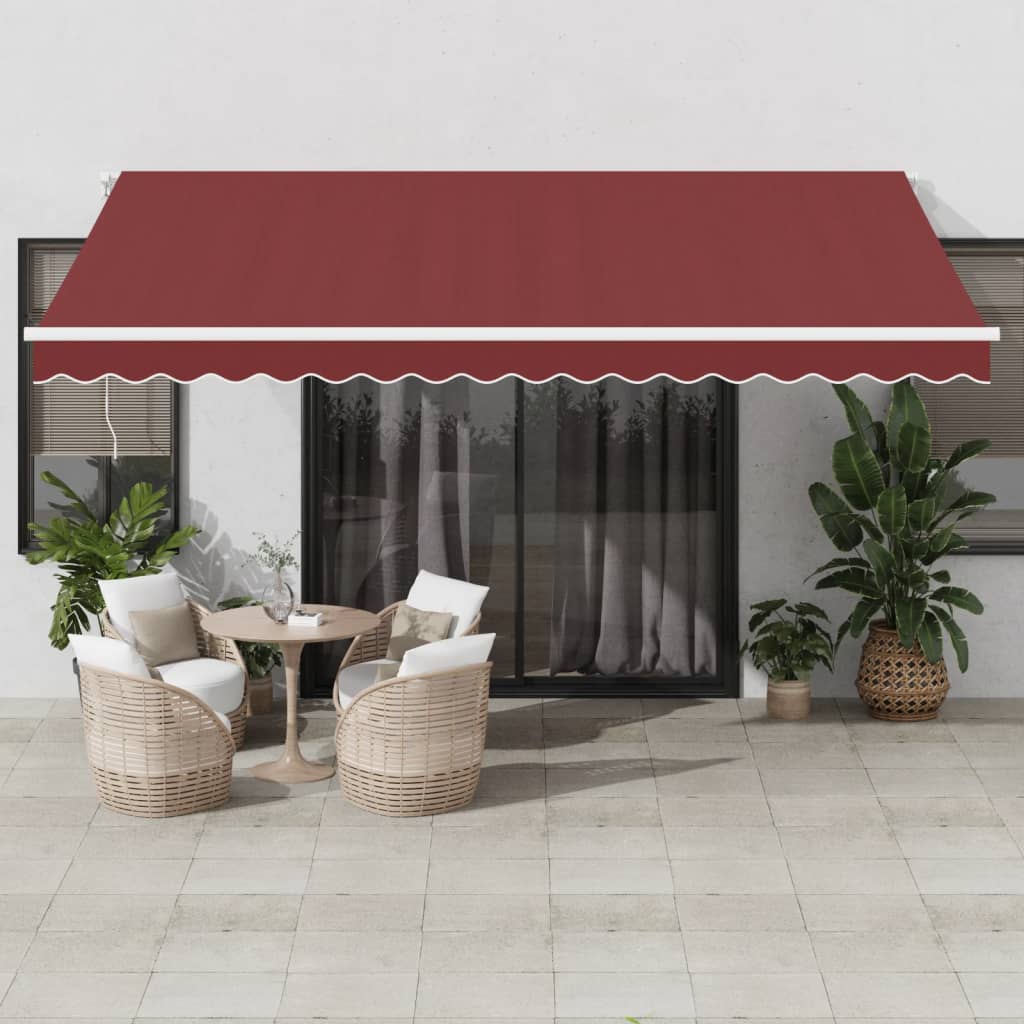 vidaXL Τέντα Πτυσσόμενη Χειροκίνητη Μπορντό 450x350 εκ. vidaXL Τέντα Πτυσσόμενη Χειροκίνητη Μπορντό 450x350 εκ.