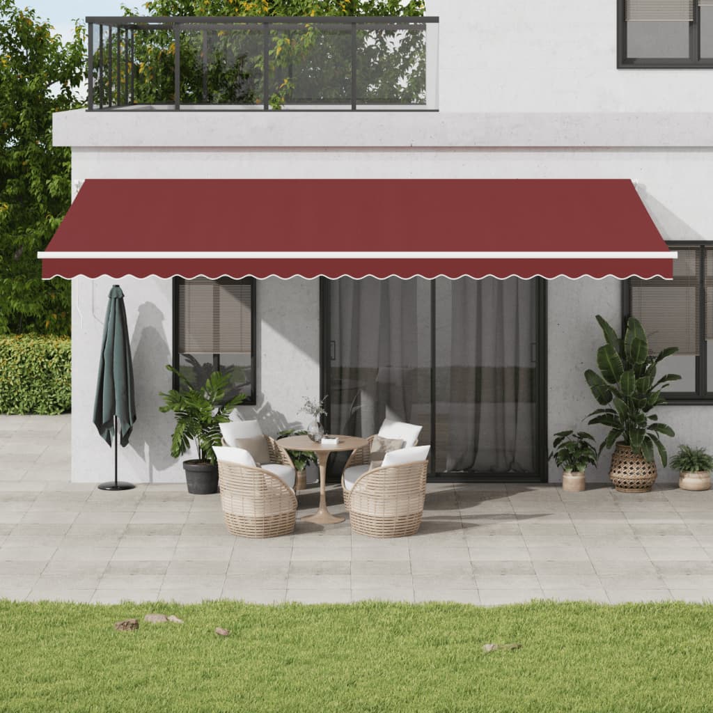 vidaXL Τέντα Πτυσσόμενη Χειροκίνητη Μπορντό 600x350 εκ. vidaXL Τέντα Πτυσσόμενη Χειροκίνητη Μπορντό 600x350 εκ.