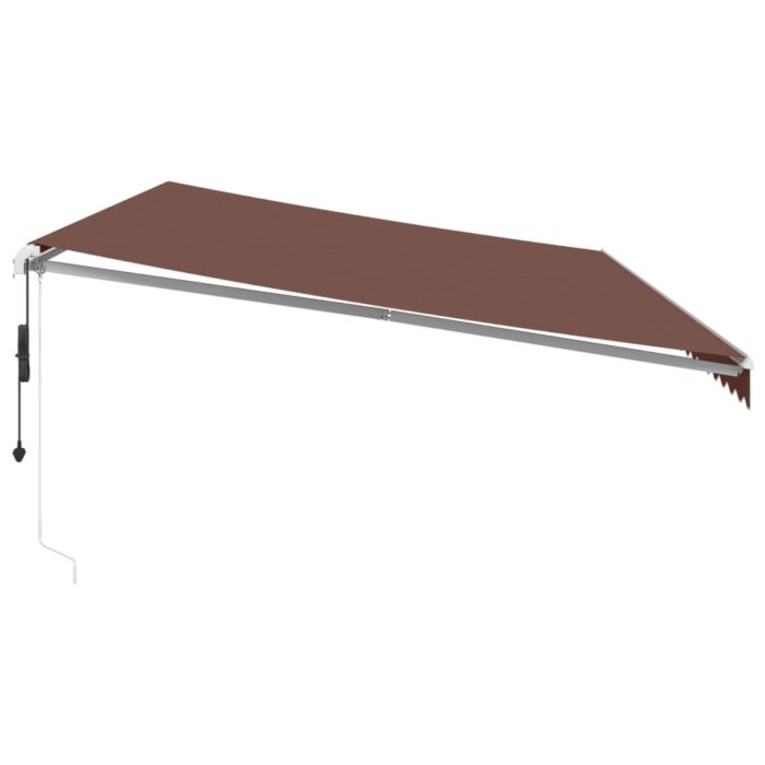 Τέντα Πτυσσόμενη Αυτόματη με LED Καφέ 600x350 εκ. - Image 5