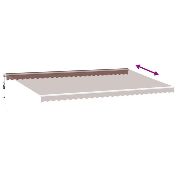 Τέντα Πτυσσόμενη Αυτόματη με LED Καφέ 600x350 εκ. - Image 6