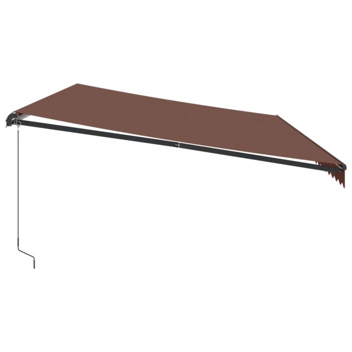 Τέντα Πτυσσόμενη Χειροκίνητη με LED Καφέ 600x350 εκ. - Image 5