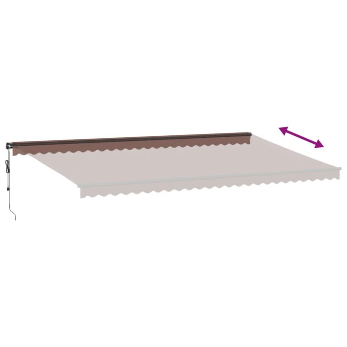 Τέντα Πτυσσόμενη Αυτόματη με LED Καφέ 600x350 εκ. - Image 6