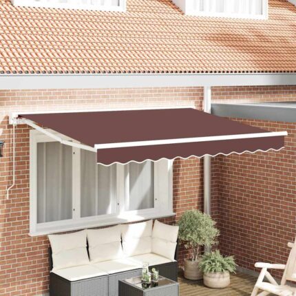 vidaXL Σκελετός Τέντας Καφέ 350 x 200 cm Πολυεστέρας με Επικάλυψη PU