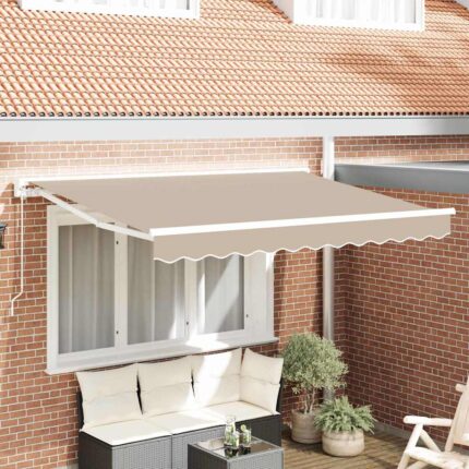 vidaXL Σκηνίτσα Αναδιπλούμενη Μπεζ 350 x 200 cm Αλουμίνιο και Ύφασμα