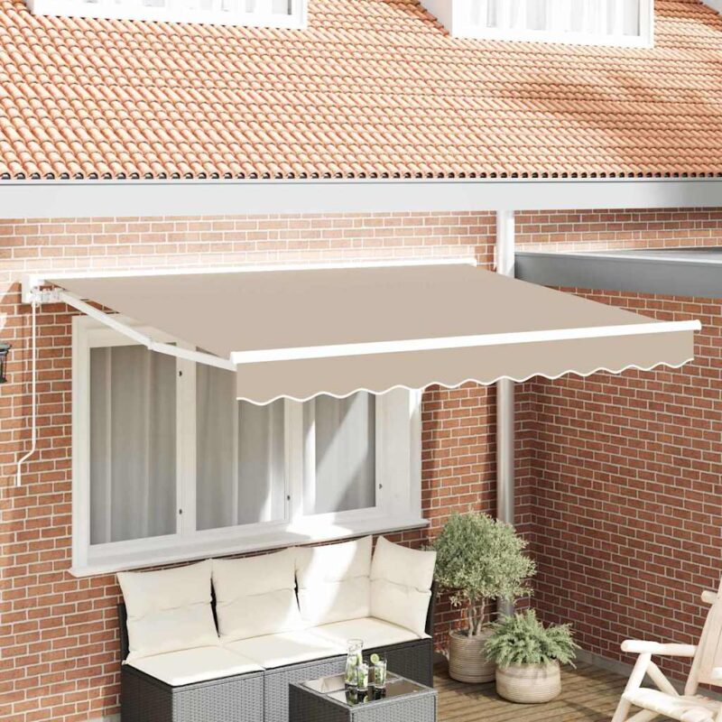 vidaXL Σκηνίτσα Αναδιπλούμενη Μπεζ 350 x 200 cm Αλουμίνιο και Ύφασμα
