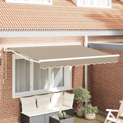vidaXL Σκηνίτσα Αναδιπλούμενη Μπεζ 350 x 200 cm Αλουμίνιο και Ύφασμα