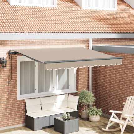 vidaXL Σκηνίτσα Αναδιπλούμενη Μπεζ 350 x 200 cm ύφασμα