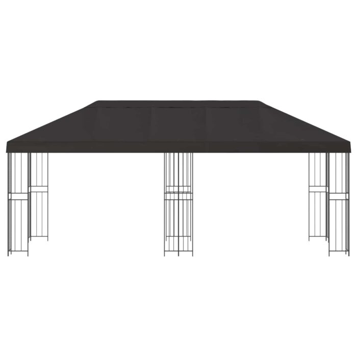 Κιόσκι με Πλαϊνές Τοίχους 6 x 3 m Ανθρακί - Image 3