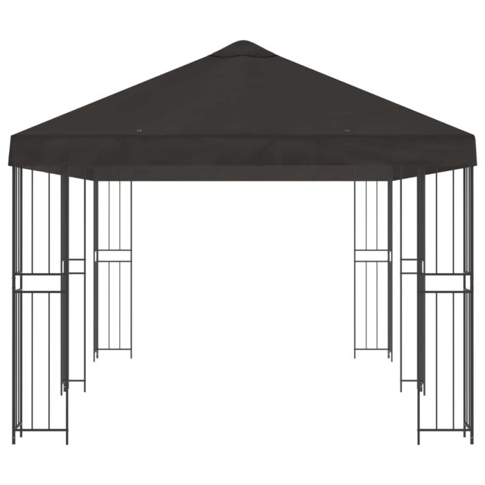 Κιόσκι με Πλαϊνές Τοίχους 6 x 3 m Ανθρακί - Image 4