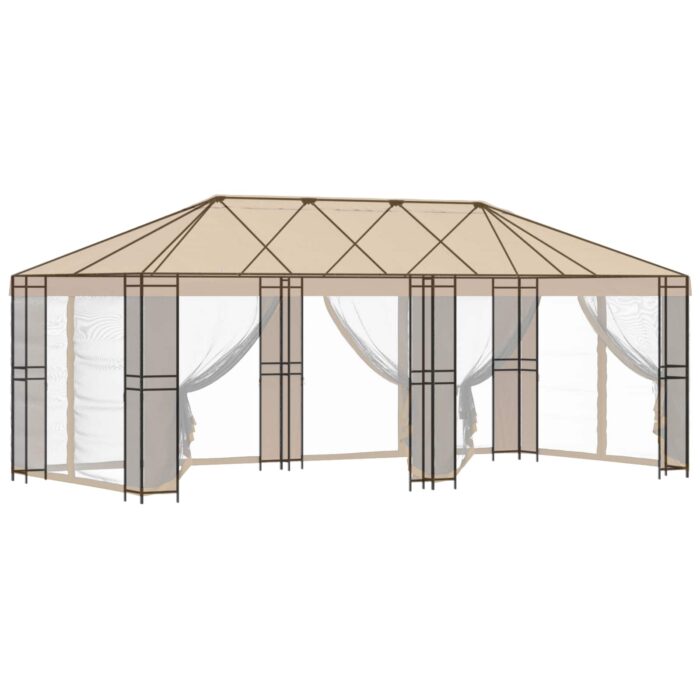 Σκελετός Γκαζebo 6 x 3 m Μαύρο Ατσάλι - Image 3