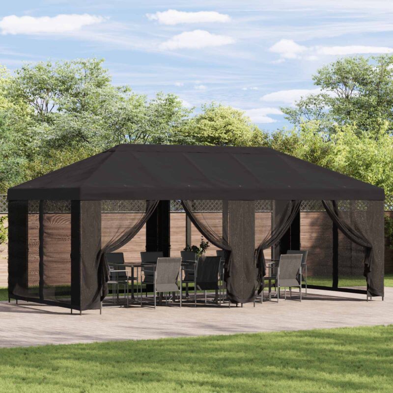 vidaXL Κήπος Γκαζebo 6 x 3 m Ανθρακί Πολυεστέρας και Χάλυβας 190