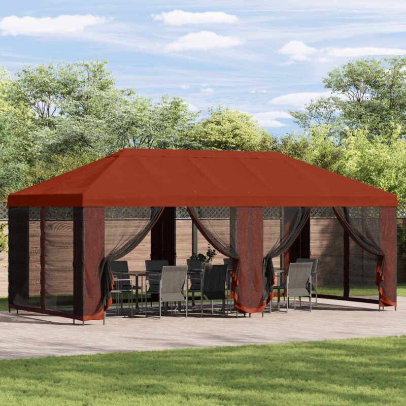 vidaXL Κήπος Γκαζebo 6 x 3 m Τερακότα Πολυεστέρας και Χάλυβας 190