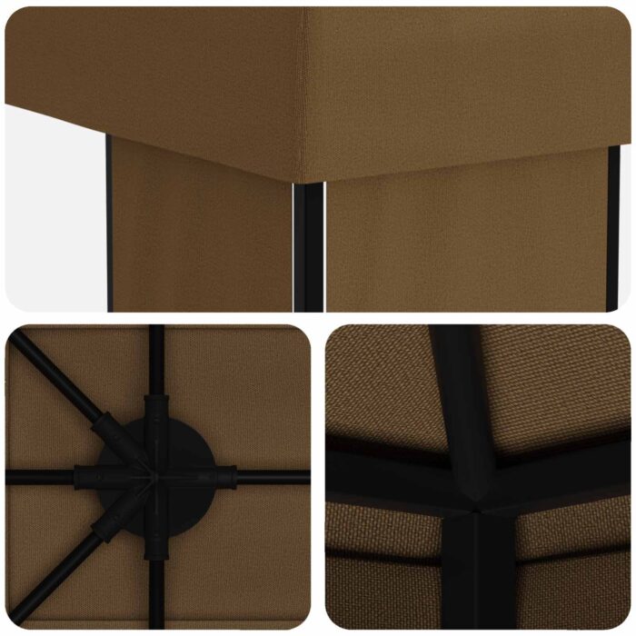 Κήπος Γκαζebo 6 x 3 m Taupe Πολυεστέρας και Χάλυβας 190 - Image 5