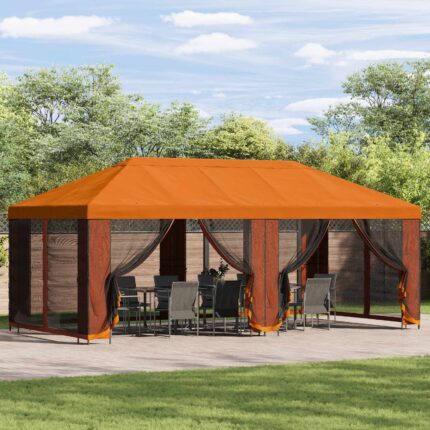 vidaXL Κήπος Γκαζebo 6 x 3 m Πορτοκαλί Πολυεστέρας και Χάλυβας 190